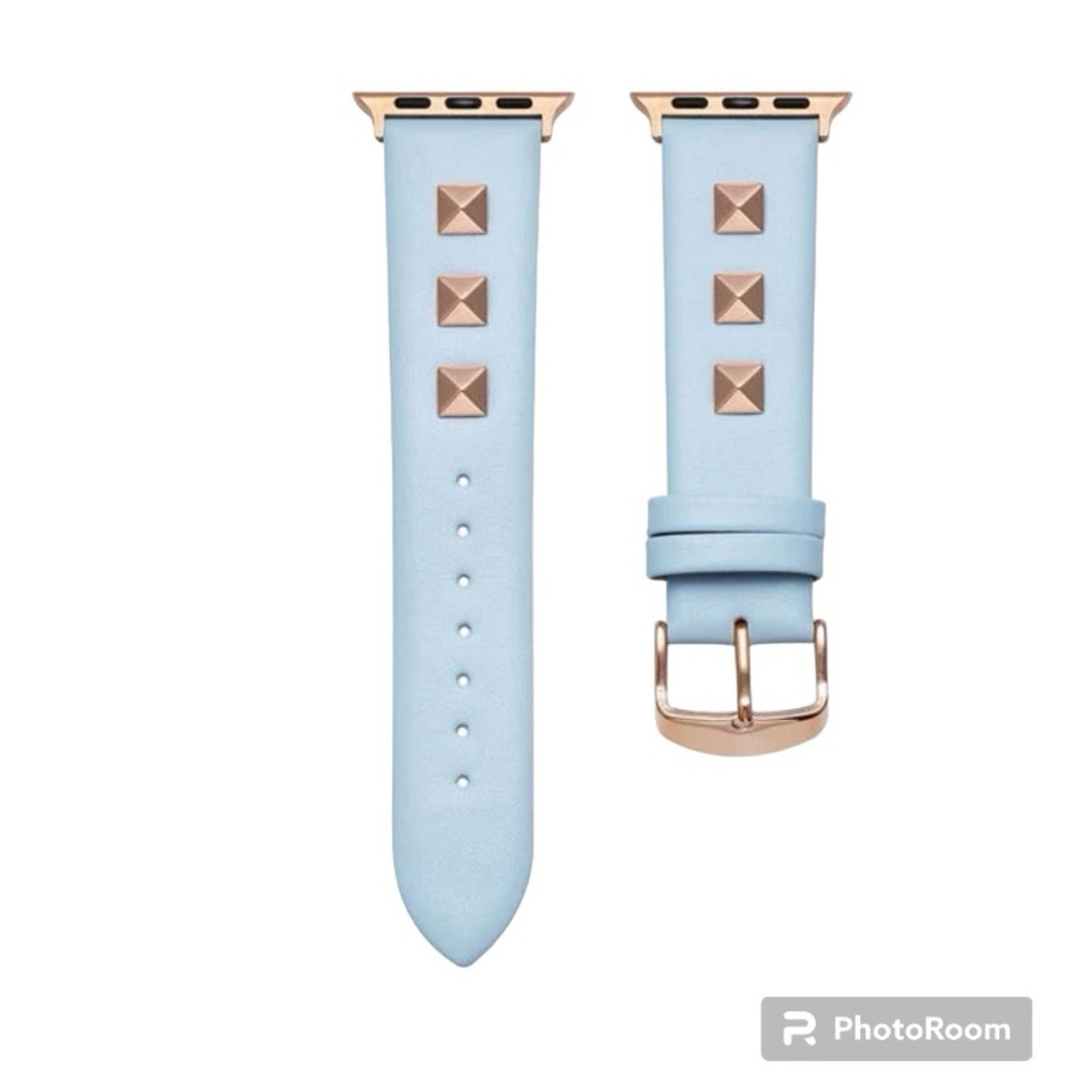 Posh Tech Rebel Genuine Leather and Metal Stud Replacement Band for Apple Watch